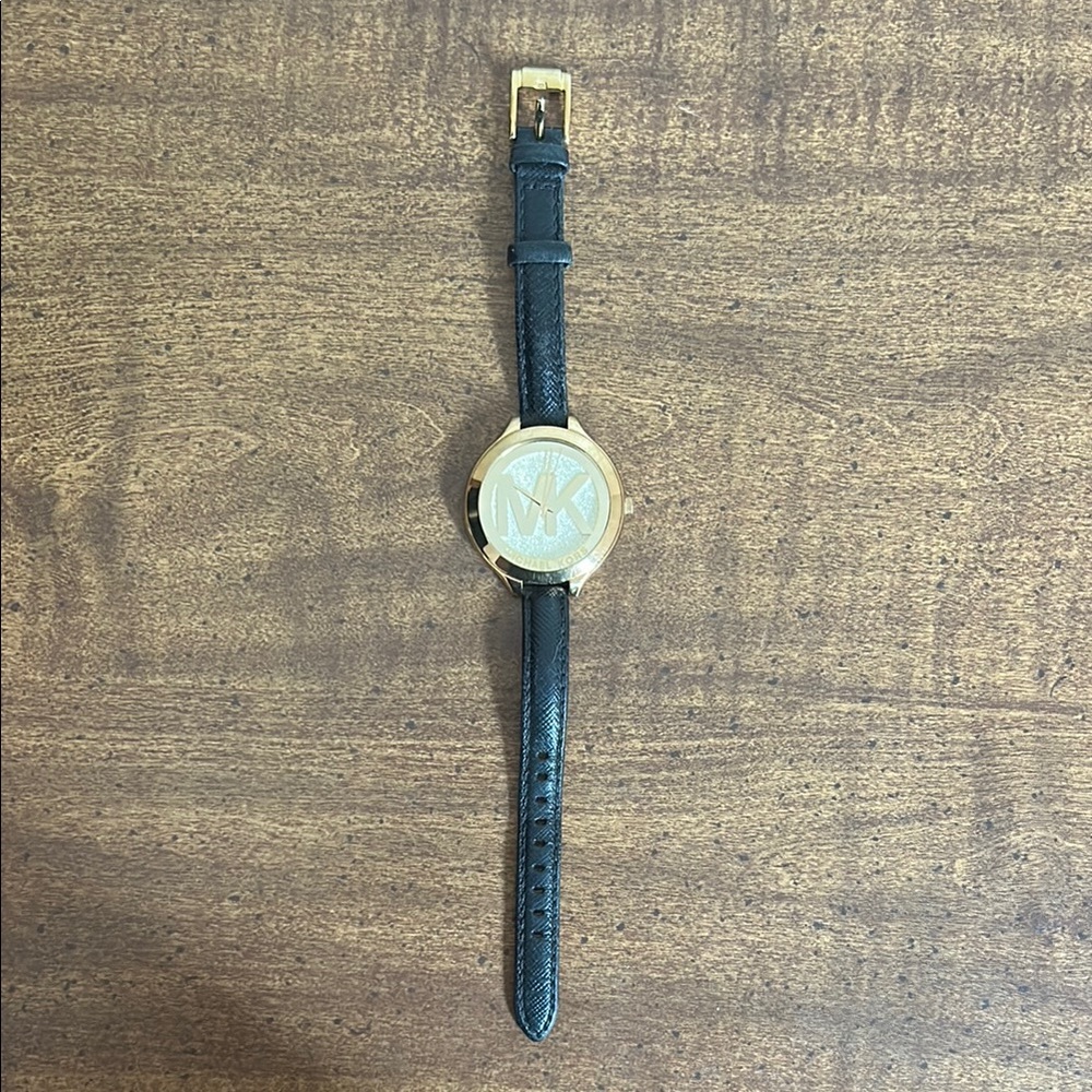Michael Kors Black Strap Gold Face Watch